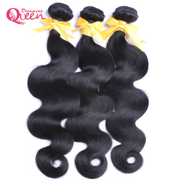 Brazilian Body Wave 100% Virgin Human Hair Weaves Bundles 3 pcs Peruvian India Malaysian Cambodian Natural Black 