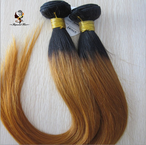 1B/27 colored two tone hair weave brazilian ombre weave hair