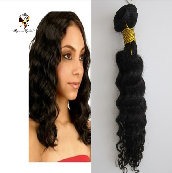 Fashion looking 100% virgin human hair black deep curl hair bundles