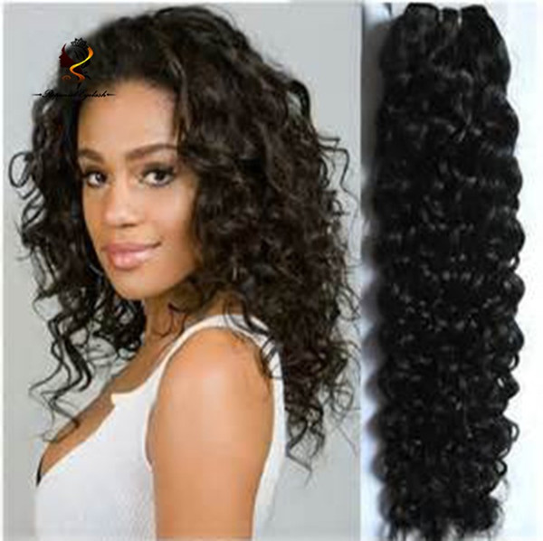 Hot sale fashion black deep wave hair weft