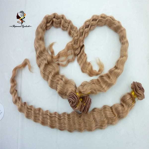 Popular light color deep wave hair weft