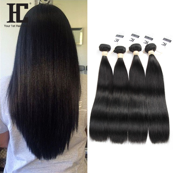 HC Hair Brazilian Virgin Human Hair Weave 4 Bundles Unprocessed Brazillian Peruvian Indian Malaysian Cambodian Straight Remy Hair Extensions