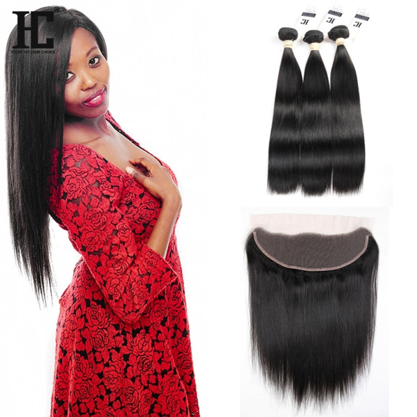 Peruvian straight Virgin Hair With Frontal Closure Peruvian straight Hair 3 Bundles With Frontal Lace Frontal Closure With Bundles