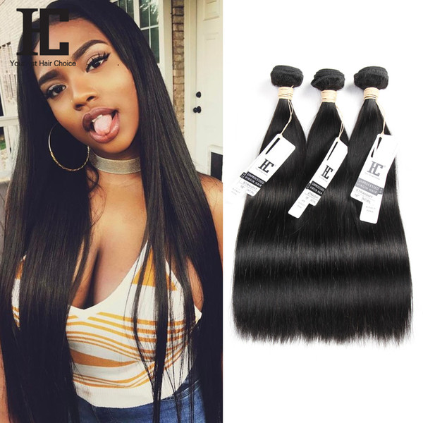 HC Hair 3 Bundles Unproceesed Virgin Brazillian Straight Hair Cheap Brazillian Peruvian Indian Malaysian Cambodian Straight Bundles Natural