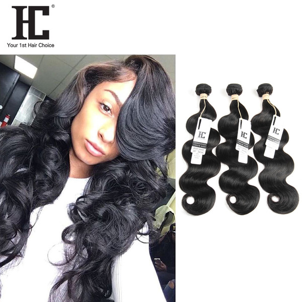 HC Hair Body Wave Virgin Human Hair Weave 3 Bundles Unprocessed Brazillian Peruvian Indian Malaysian Cambodian Straight Body Wave Extensions