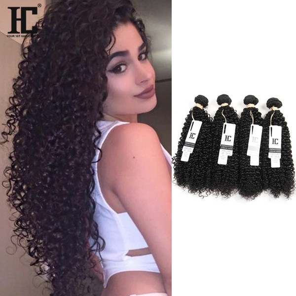 HC Hair Brazilian Virgin Kinky Curly 100g Unprocessed Brazilian Peruvian Malaysian Indian Hair Weaves 4 Bundles Kinky Curly Hair Can be dyed