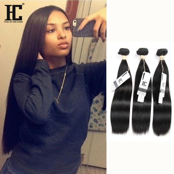 HC Hair Unprocessed Peruvian Virgin Hair Straight 3 Bundles Cheap Human Weaves Peruvian Straight Virgin Human Hair Extensions