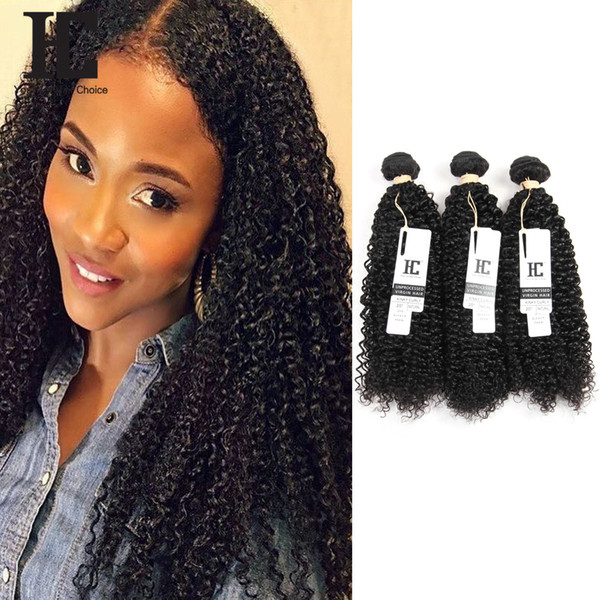 HC Hair Brazilian Human Kinky Curly Bundles 100% Unprocessed Brazilian Human Hair Extensions 3pcs lot Cheap Peruvian Human Hair Weave Bundle