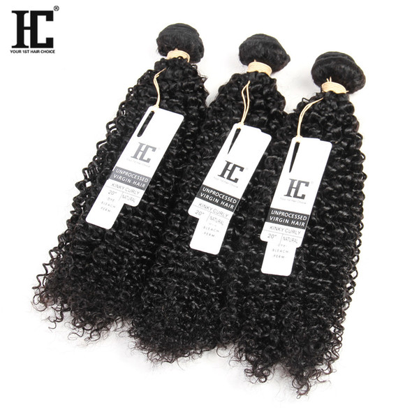 HC Hair Peruvian Curly Virgin Hair 4 Bundles Natural Black Peruvian Kinky Curly Hair Weaves Peruvian Kinky Curly Virgin Human Extension