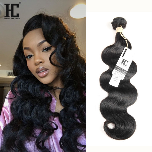 HC Hair Brazilian Peruvian Indian Malaysian Human Hair Extensions Body Wave Brazillian virgin Hair Weave 1 Bundle 100g Human Weave