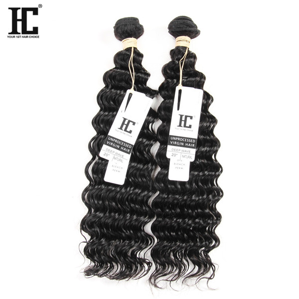 HC Hair Brazilian Deep Wave 2 Bundles Virgin Hair Unprocessed Brazilian Virgin Curly Human Hair Extensions Cheap Brazilian Deep Wave