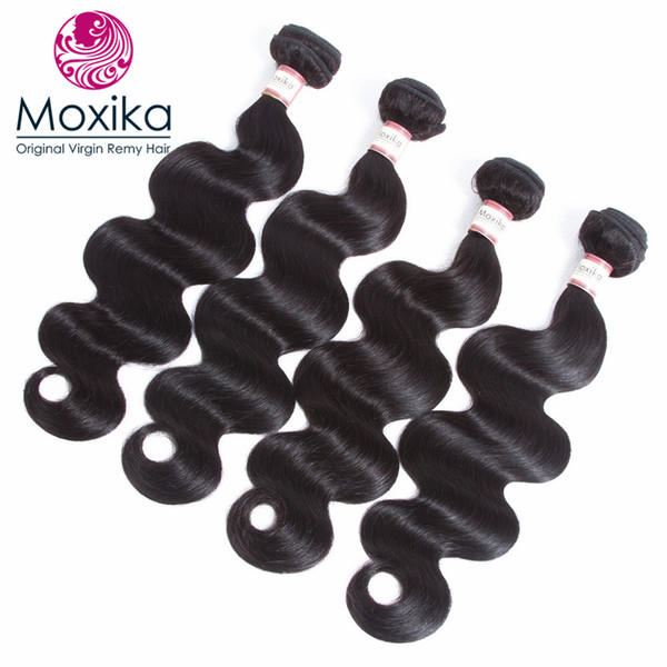 Moxika Body Wave Malaysian Virgin Hair Extensions 8-28 Inches Human Body Wave Virgin Hair Weave 3 Bundles