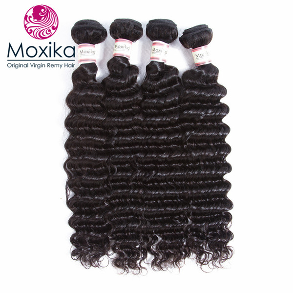 Moxika Deep Wave 4 Bundles Brazilian Hair Weave 8-28