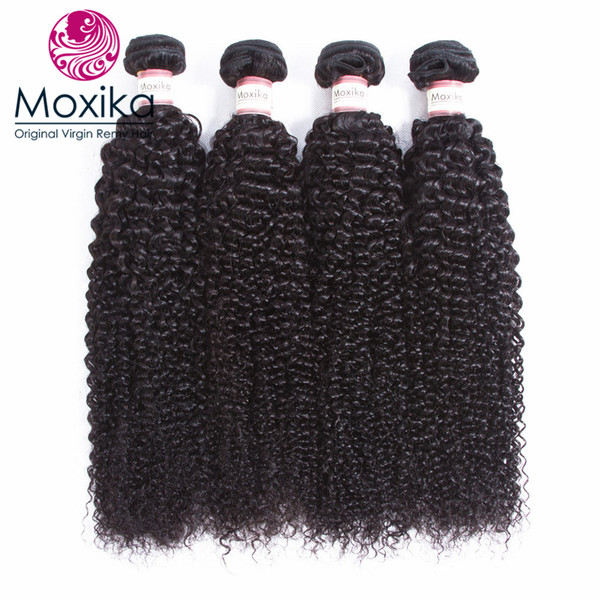 Moxika Brazilian Kinky Curly Virgin Hair Weave Bundles 4 pieces/lot 100% Unprocessed Virgin Human Hair Extensions