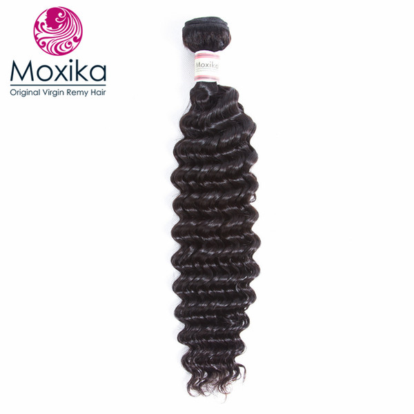 Moxika Brazilian deep wave bundles human hair 1pcs 8-28Inch Natural Black pineapple Wave Remy Can buy 3 or 4pcs free shiping