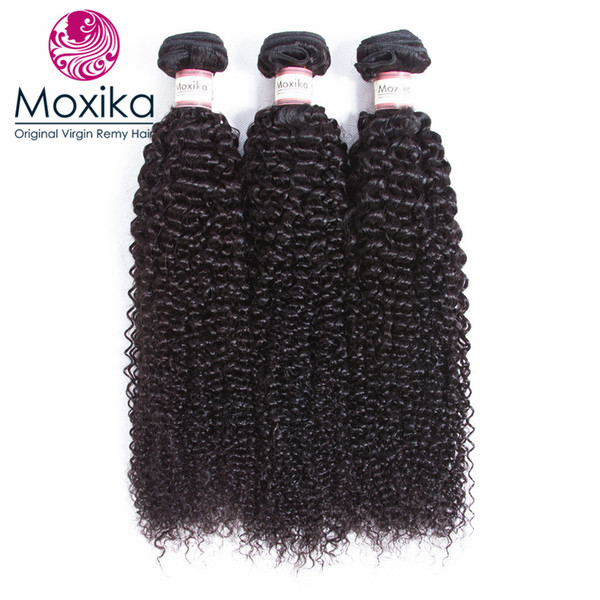 Moxika Peruvian Virgin Curly Hair Extensions 3 Bundles 8-28 Inches Remy Human Kinky Curly Hair Weave Bundles