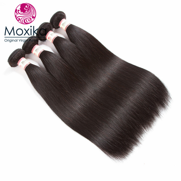 Moxika Peruvian Straight Hair 4 pcs/lot Unprocessed 100% Human Virgin Hair Weave Bundles 8-28 Inches