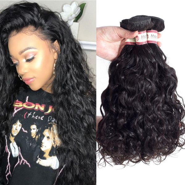 Moxika Unprocessed Virgin Malaysian Hair Natural Wave 300g/lot Human Remy Hair Extensions Water Wave 