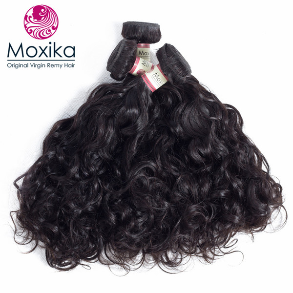 Moxika Brazilian Virgin Hair Water Wave 4 Bundles 100% Human Remy Hair 8-28 Inches Brazilian Natural Wave Hair Weave