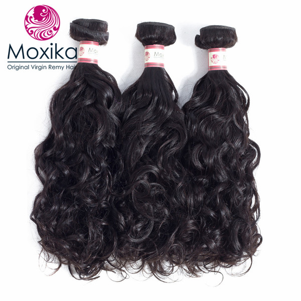 Moxika Water Wave 3 Bundles Peruvian Virgin Hair Unprocessed Human Remy Hair Natural Wave 