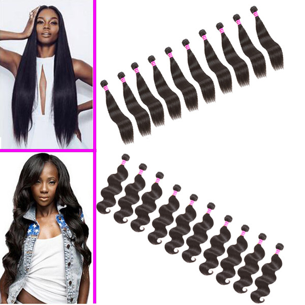 Body Wave 10-26 Inches Brazilian Straight Hair 10/20/30/50 Bundles Unprocessed Virgin Hair Human Hair Weaves Wholesale Price By Dedicate