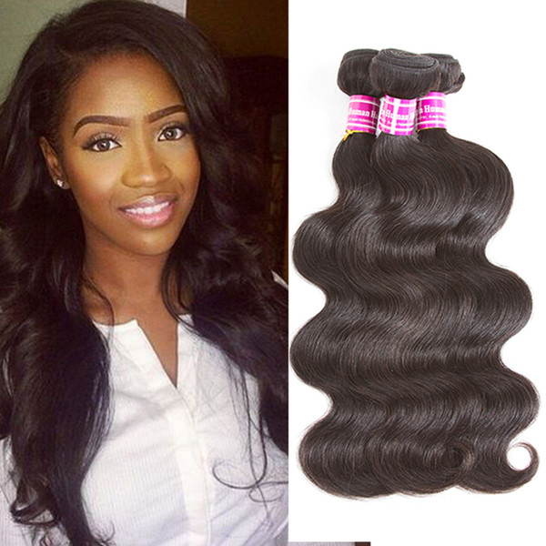 Brazilian Body Wave Virgin Human Hair Weave Bundles Unprocessed Peruvian Cambodian Mongolian Indian Malaysian Natural Color Hair Extensions