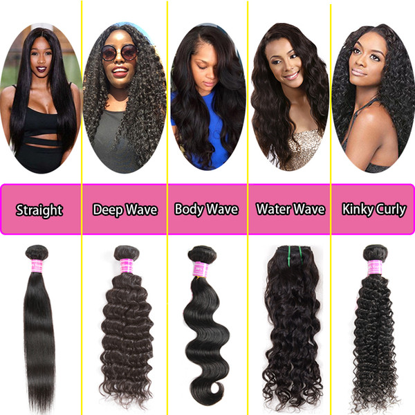 Brazilian Body Wave Virgin Hair Peruvian Straight Human Hair Bundles Indian Kinky Curly Water Wave Deep Wave Unprocessed Human Hair Weaves