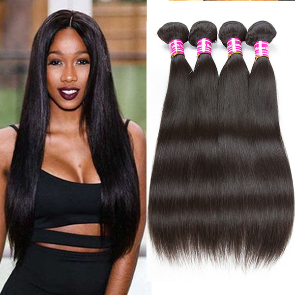 New Arrival Brazilian Straight Virgin Human Hair Weaves Peruvian Hair Bundles Unprocessed Natural Black Malaysian Indian Hair Extensions