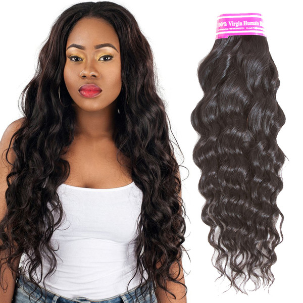 8A Brazilian Water Wave Virgin Human Hair Weaves Unprocessed Natural Color Cambodian Mongolian Indian Malaysian Wet and Wavy Hair Extensions