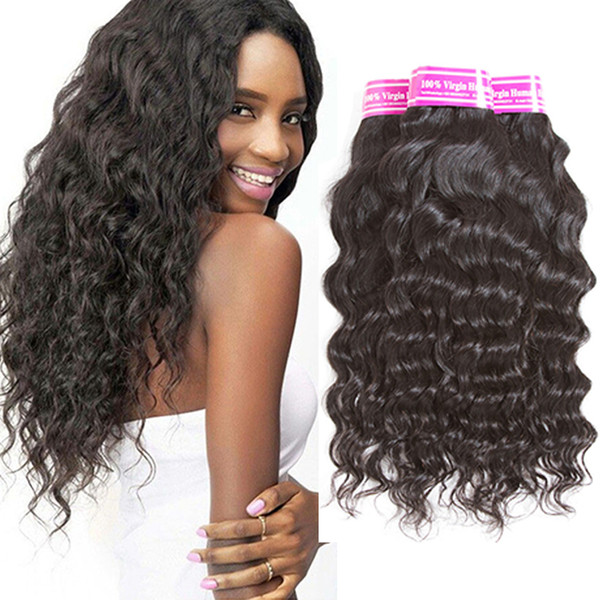 Water Wave Brazilian Hair Bundles Peruvian Virgin Human Hair Weaves Unprocessed Malaysian Indian Mongolian Cambodian Wet and Wavy Human Hair