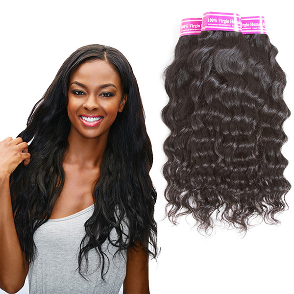 Brazilian Hair Water Wave Unprocessed Peruvian Virgin Human Hair Bundles Cambodian Mongolian Indian Malaysian Natural Color Hair Extensions