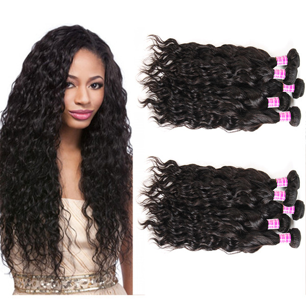 8A Unprocessed Brazilian Virgin Human Hair 5/6/10 Bundles Indian Peruvian Water Wave Bundles Hot Sale by Factory Remy Hair Extensions