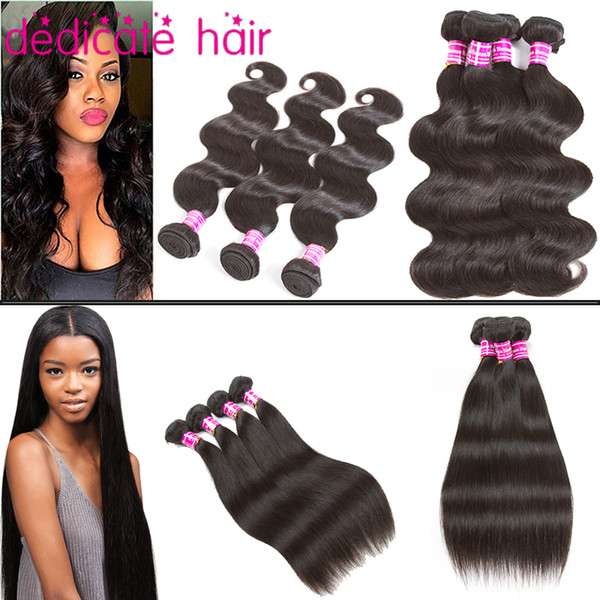 Body Wave Human Hair Weaves Straight Virgin Brazilian Hair 100% Unprocessed Wet and Wavy Hair Extensions Malaysian Indian Peruvian Bundles