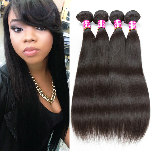 Brazilian Hair Straight Virgin Hair 8A Brazilian Wet and Wavy Human Hair Extensions Unprocessed Peruvian Malaysian Straight Weave Bundles