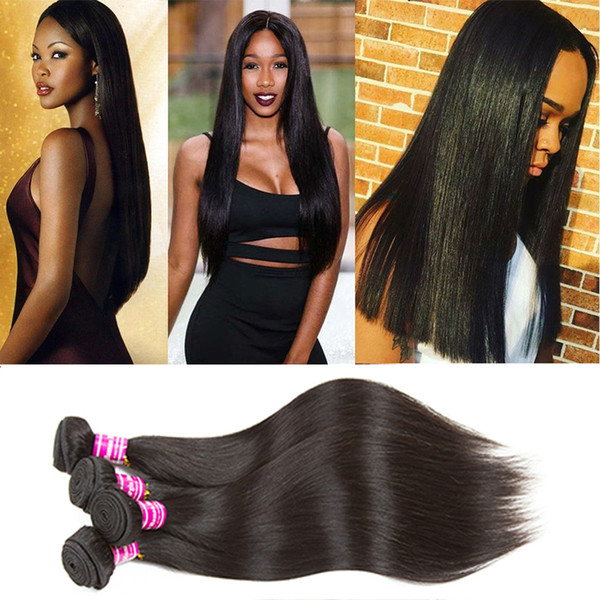 Straight 8A Brazilian Hair Weaves Peruvian Straight Virgin Hair Malaysian Indian Human Hair Extensions Straight Cheap Bundles DHgate Sales