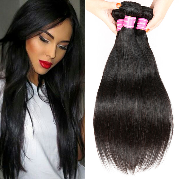 Peruvian Straight Virgin Human Hair Weaves Brazilian Wet and Wavy Hair Extensions Unprocessed Malaysian Straight Virgin Human Hair Weaves