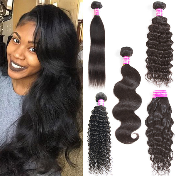 Peruvian Brazilian Virgin Hair Body Wave Straight Deep Curly Mix Texture Remy Human Hair Weave Bundles Daily Deals 8a Cheap Hair Extensions