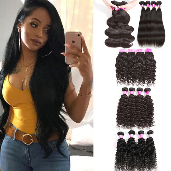 8a Mink Brazilian Body Wave Virgin Hair Weaves Bundle Deal Straight Water Deep Wave Curly Human Hair Extensions Kinky Curly Human Hair Weave