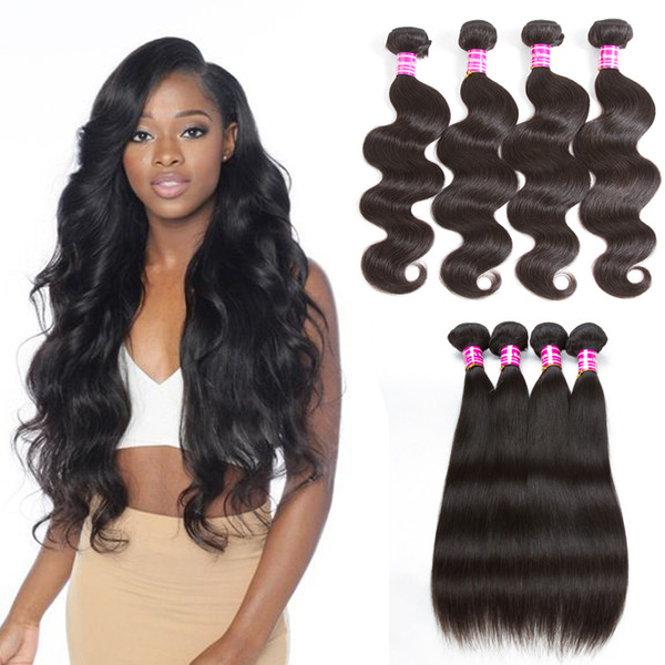 Hot Mink 10 Grade Brazilian Hair Bundles Body Wave Wet and Wavy Peruvian Straight Human Hair Weave Bundles Wholesale Cheap Hair Extensions