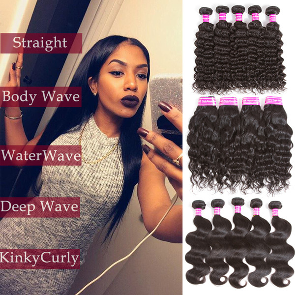 Peruvian Malaysian Brazilian Indian Human Hair Weave Bundles 10pcs per lot 8-40 inch straight Hair Weaves Unprocessed Cheap Hair Extensions