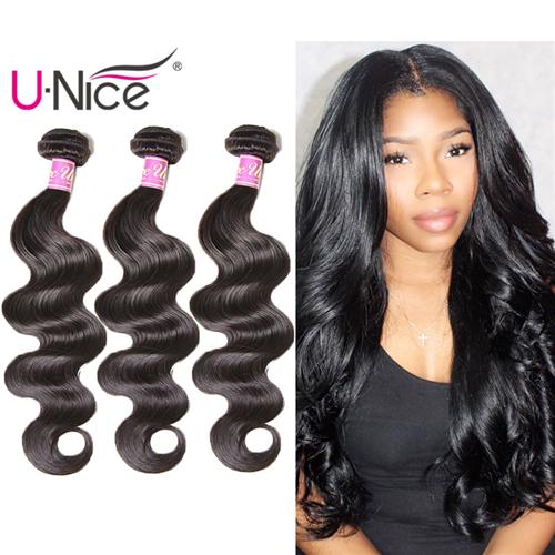 UNice Brazilian Body Wave Human Hair 3 Bundles Raw Virgin Indian Hair Extensions Peruvian Human Hair Bundles Malaysian Weave Wholesale Bulk