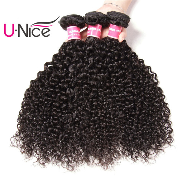 UNice Hair 8-26inch Wholesale Brazilian 8A Virgin Curly Wave Bundles Remy 3 Bundles Natural Wave Water Wave Brazilian Human Hair Extensions