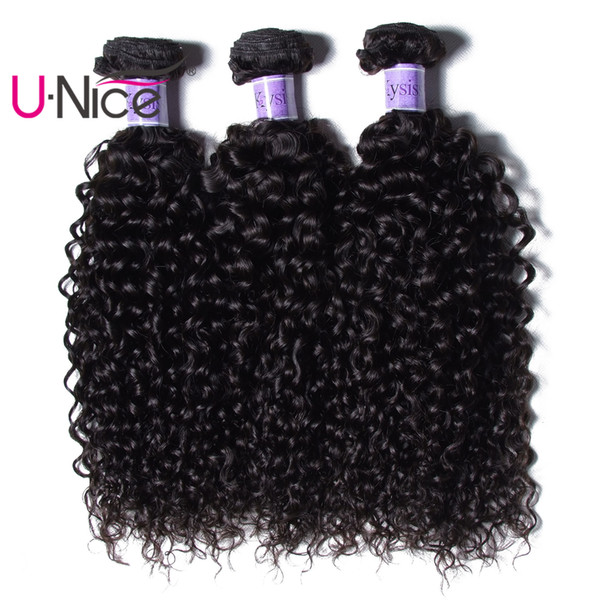 UNice Hair Kysiss Virgin Series Brazilian Curly Hair 3 Bundles 100% Human Hair Extensions Raw Indian Weave Bundles 8-26Inch Wholesale Bulk