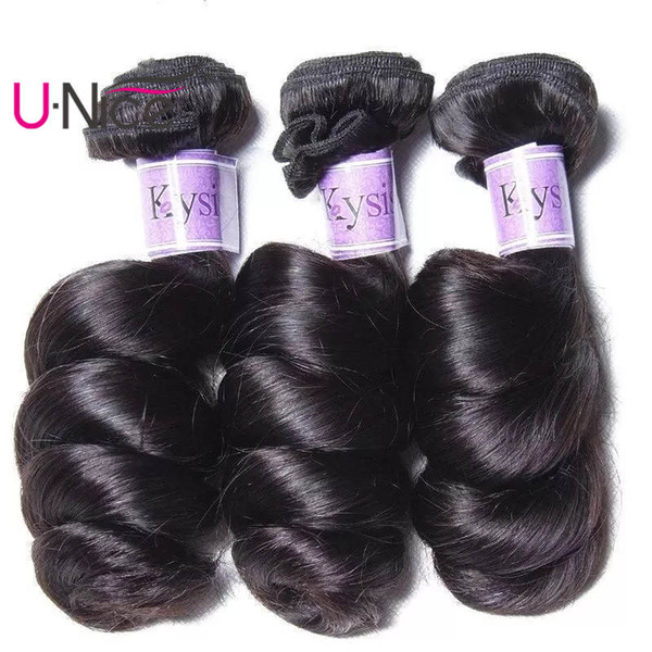 UNice Hair Kysiss Virgin Series Brazilian Loose Wave 3 Bundles 100% Human Hair Extensions Peruvian Virgin Hair Bundles 16-26