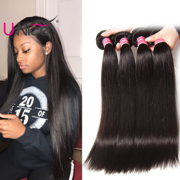 UNice Hair Indian Straight 4 Bundles Straight Human Hair 8-30 inch Remy Wholesale Silk Straight Hair Bundles Indian Bundle