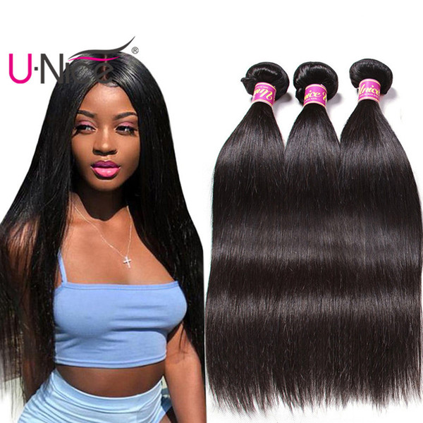 UNice Hair Virgin Brazilian Human Hair 3 Bundles Peruvian Straight Human Hair Weave Raw Indian Weave Bundles Malaysian Cheap Wholesale Bulk