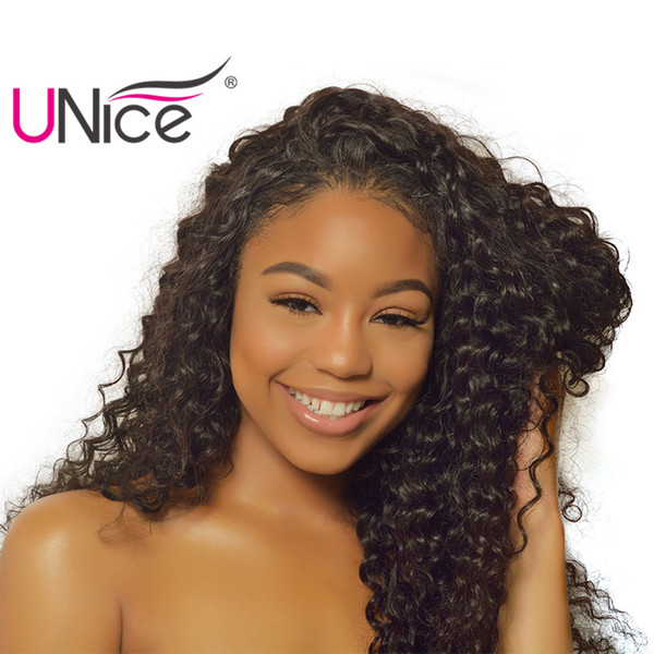 UNice Hair Virgin Brazilian Deep Wave 3 Bundles Human Hair Weaves Peruvian Indian Malaysian Hair Bundle Nice Curl Bulk Price Wholesale Wavy