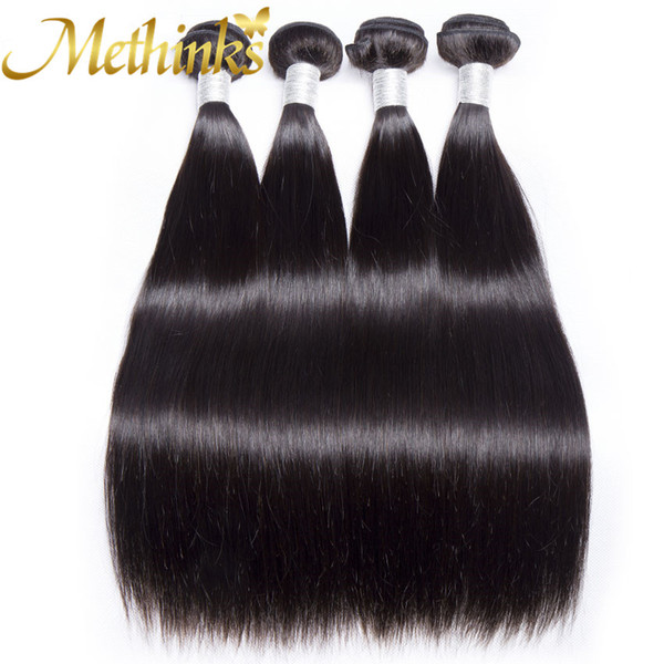 Methinks Raw Indian Straight Hair 4 Bundles Deals 100% Human Hair Weave Bundles Natural Black Color Remy Hair Extensions For Wholesale