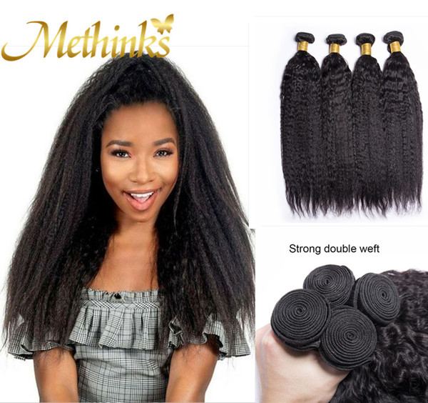 Fast Delivery Brazilian Hair Weave 4 Bundles Deal Kinky Straight Hair Bundles Natural Black Color Remy Yaki Human Hair Extensions