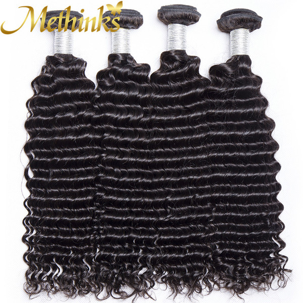 Hot Sale Brazilian Deep Wave 4 Bundles Deal 100% Human Hair Weave Bundles Remy Hair Extensions Natural Black Color